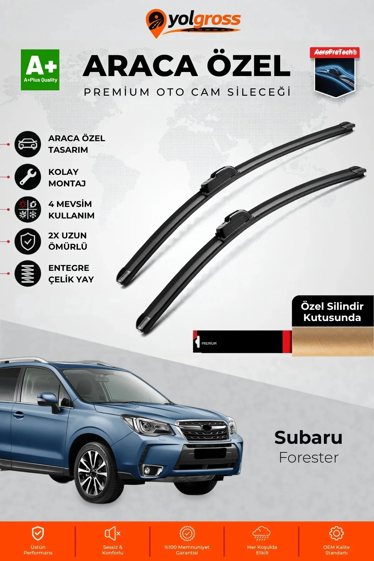 Subaru Forester Ön Cam Silecek Seti 2018-2024 Premium Araca Özel 65-40 Cm A+ Kalite