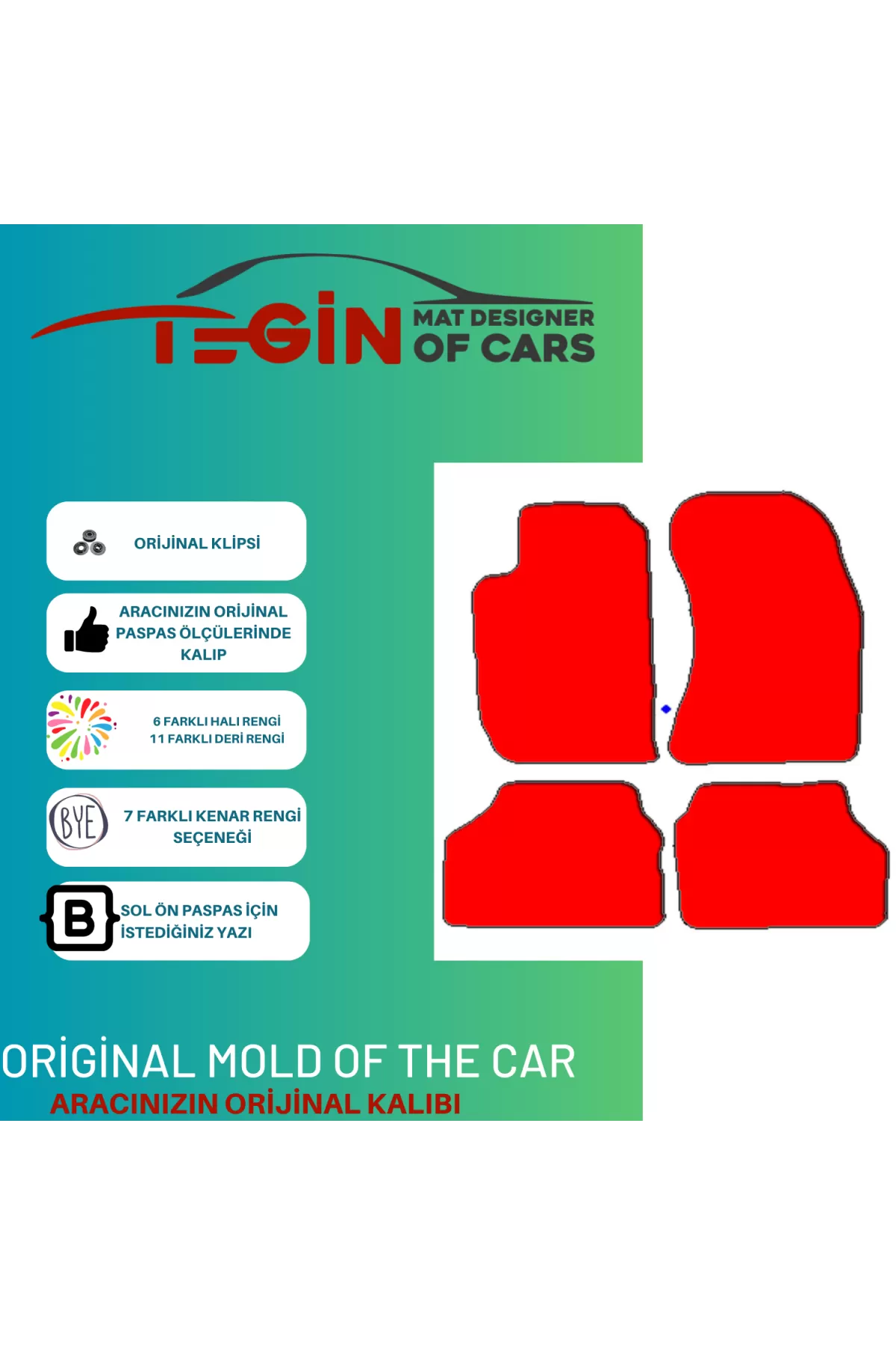 Subaru Forester 3 2008-2013  Prime Sarı Halı Mavi Kenar Halı Pasp