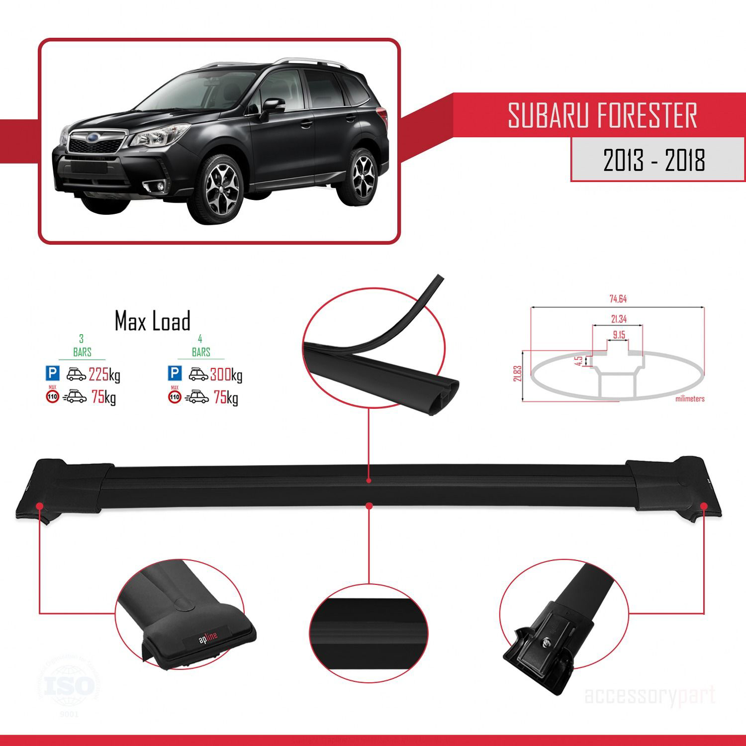 Subaru Forester 2013-2018 Arası ile Uyumlu FLY Model Ara Atkı Tav