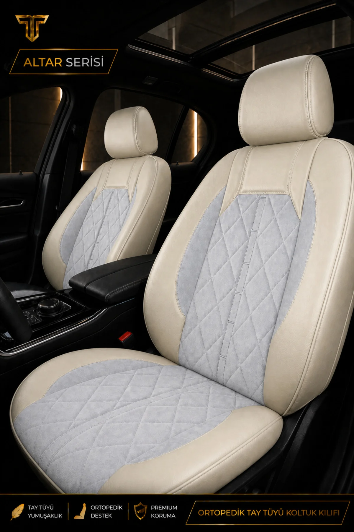 Subaru Impreza 2008-2011 Uyumlu Altar Serisi Tay Tüyü Bej Premium Koltuk Kılıfı
