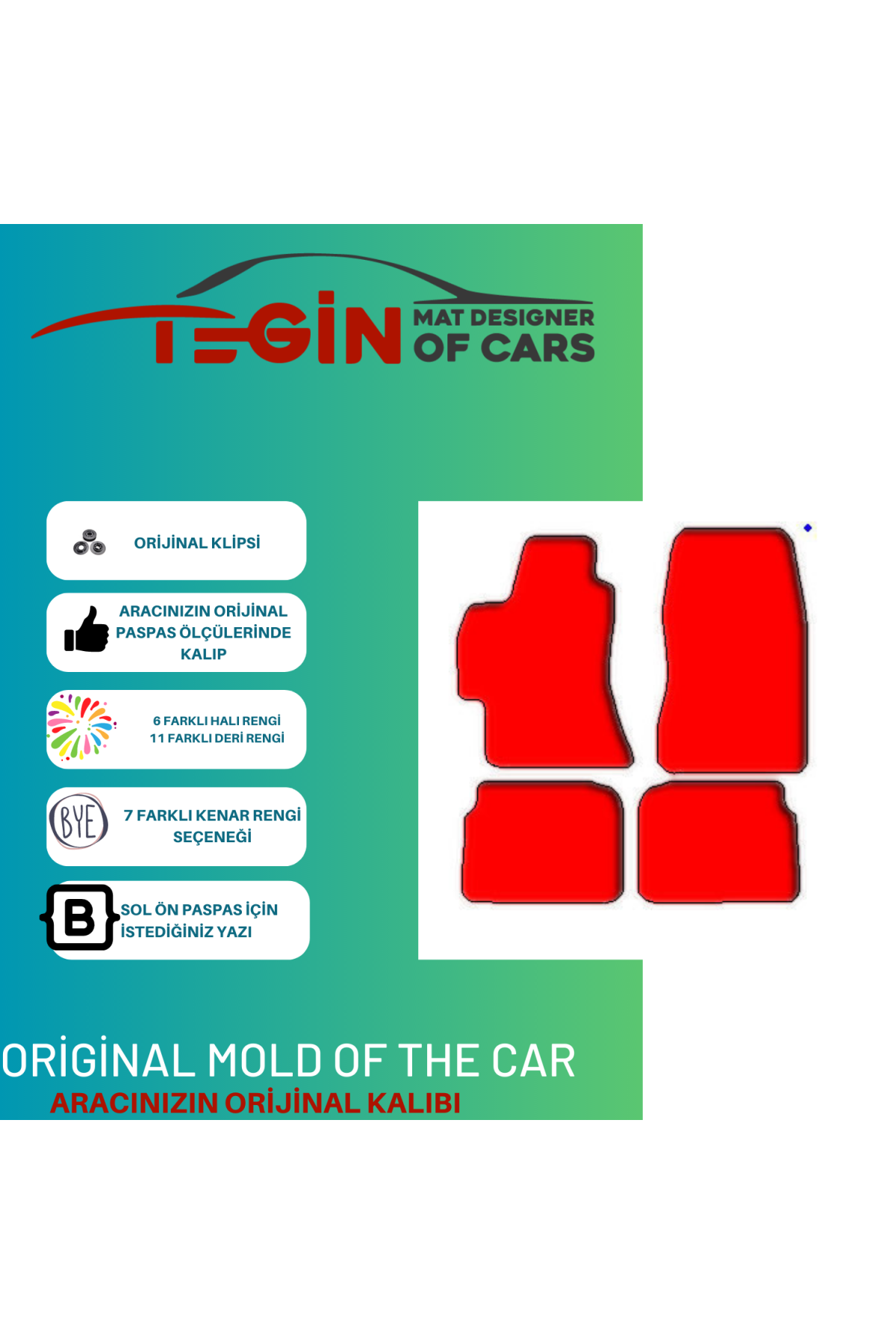 Subaru Impreza 2007-2011 Prime Siyah Deri Sarı Kenar Paspas