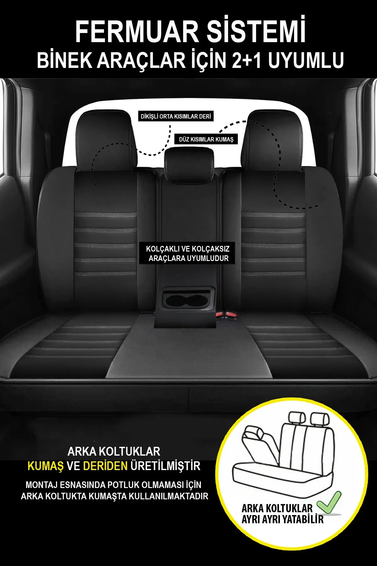 Subaru Impreza Sedan-Hatchback 2008-2011  Aracınıza Uyumlu Siyah Beyaz Sarp Serisi Bel Destekli
