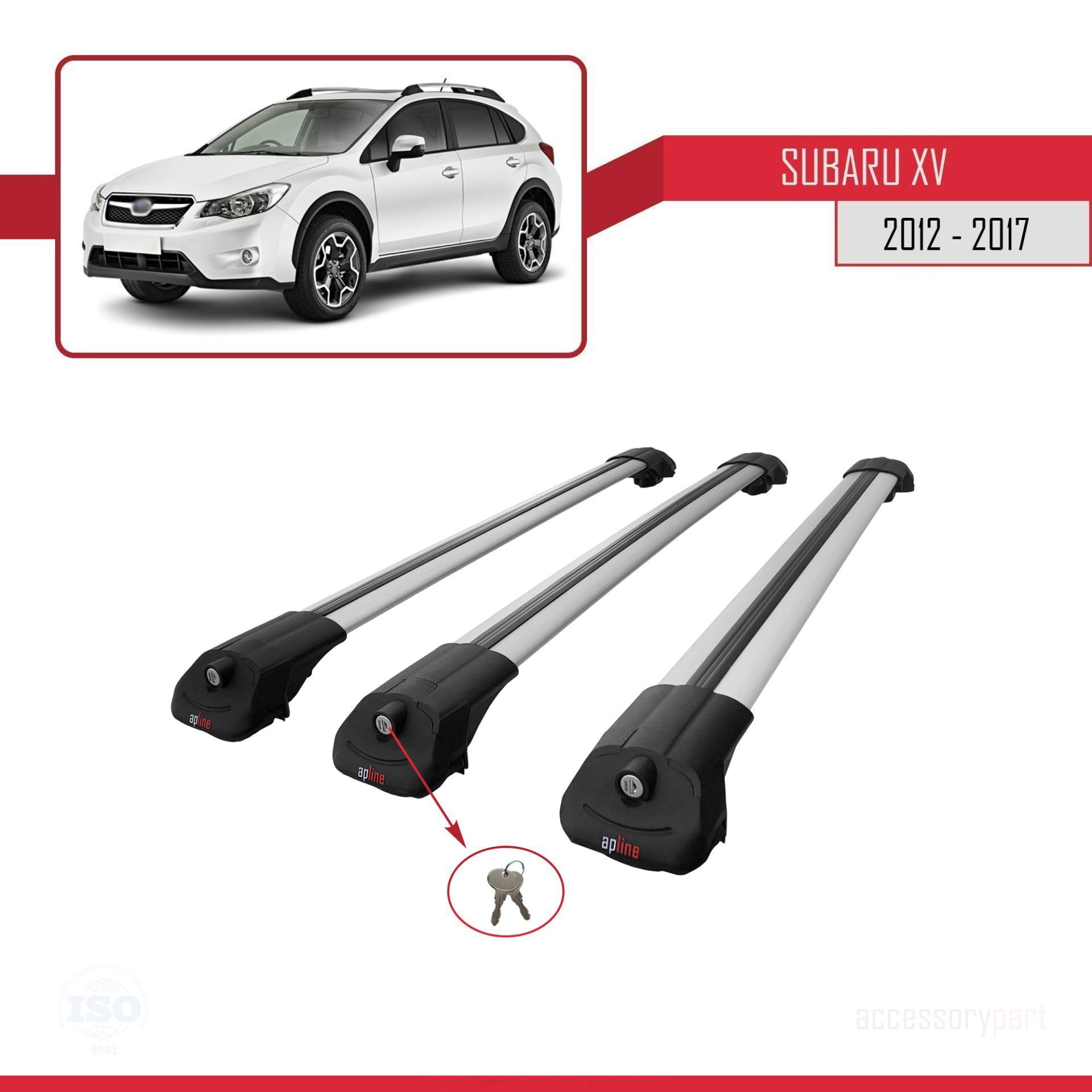 Subaru XV 2012-2017 Arası ile uyumlu ACE-1 Ara Atkı Tavan Barı GR