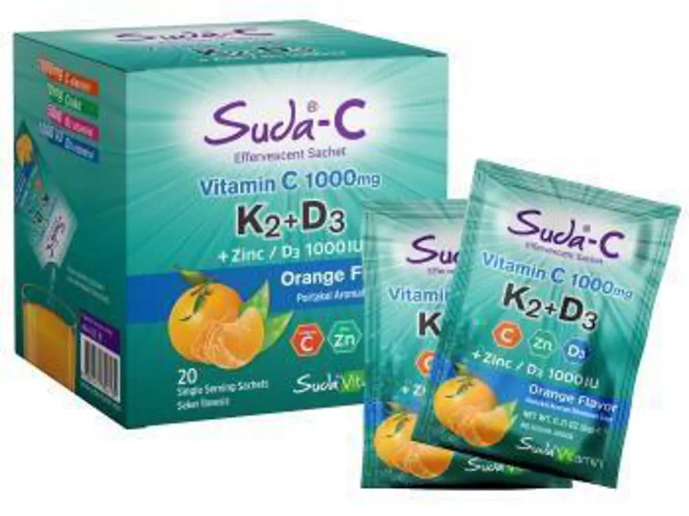 Suda C Vitamin C 1000 mg K2 D3 + Zinc 20 Saşe 8681571356189 Suda C Vitamin C 1000 mg K2 D3 + Zinc 20 Saşe 8681571356189