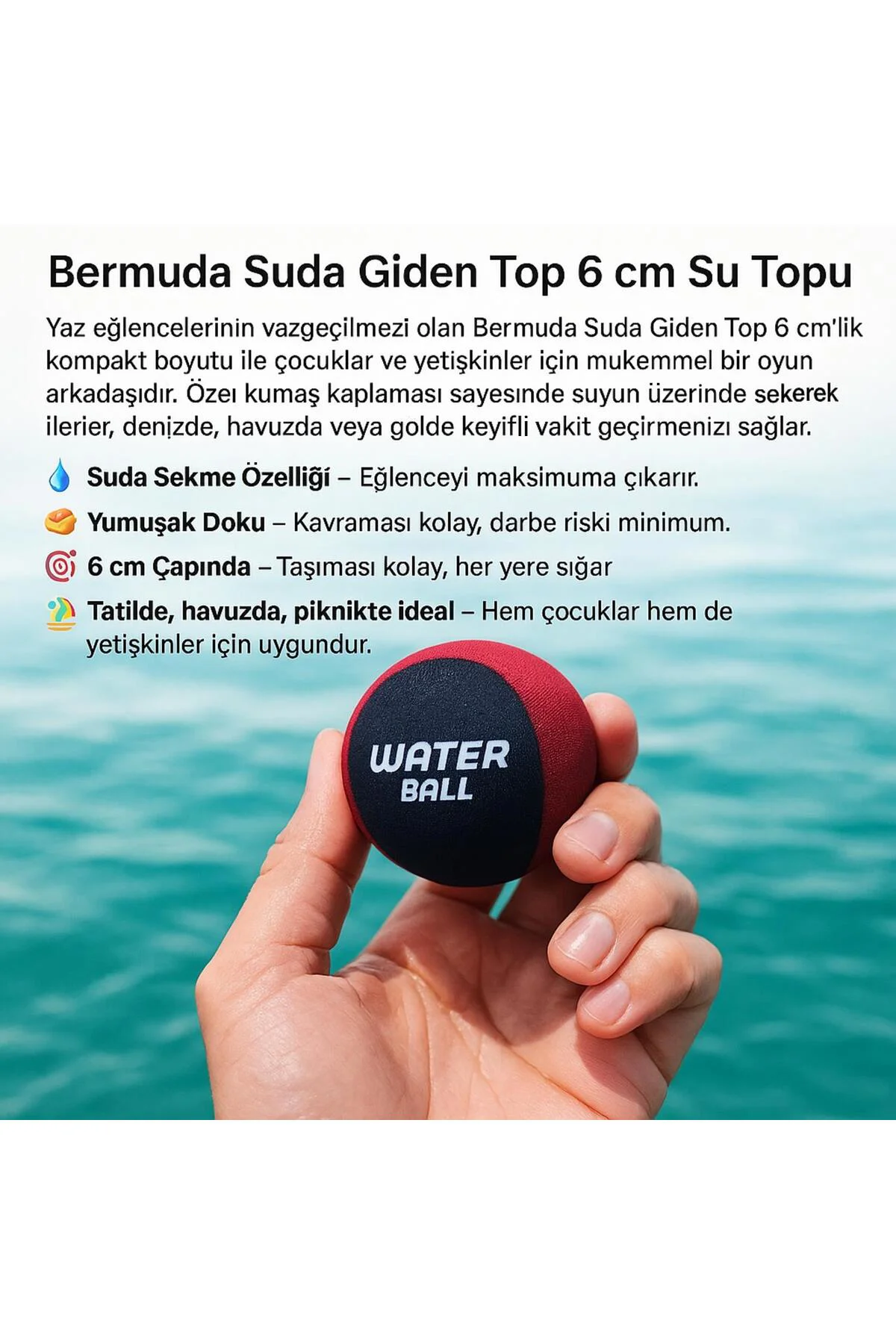 Suda Giden Top 6 cm Yumuşak Su Topu 2410143