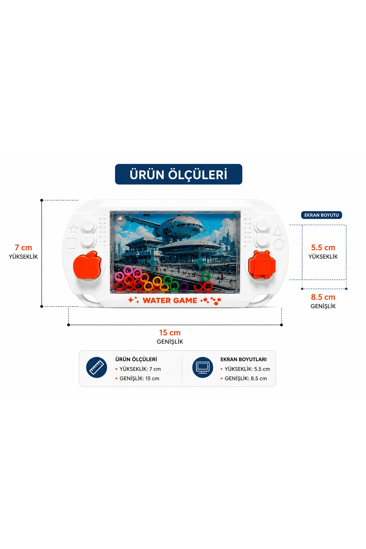 Suda Halka Geçirme Oyunu Retro Su Oyuncağı Mini El Konsolu Çocuk 