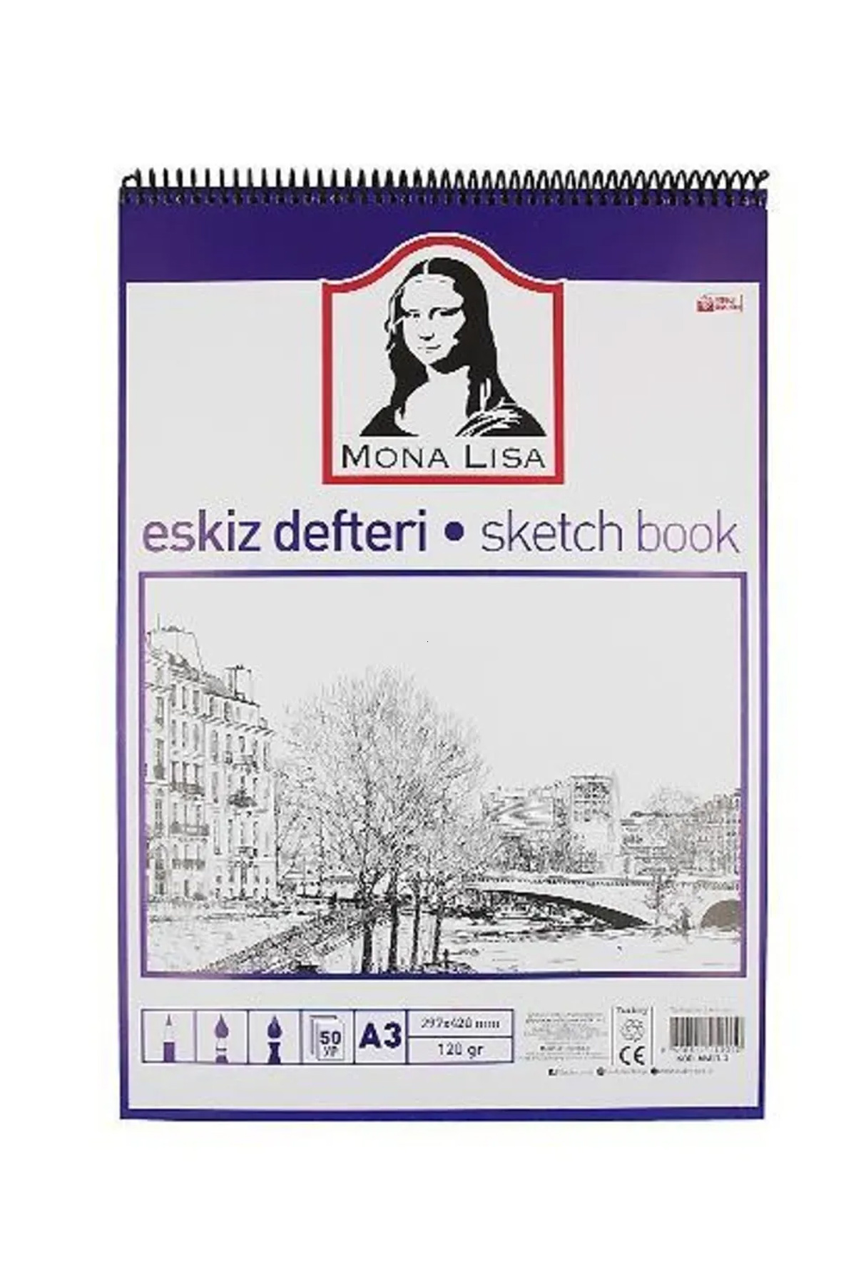 Südor Eskiz Defteri Mona Lisa A3 Telli 120 Gr 50 Yaprak Südor Eskiz Defteri Mona Lisa A3 Telli 120 Gr 50 Yaprak