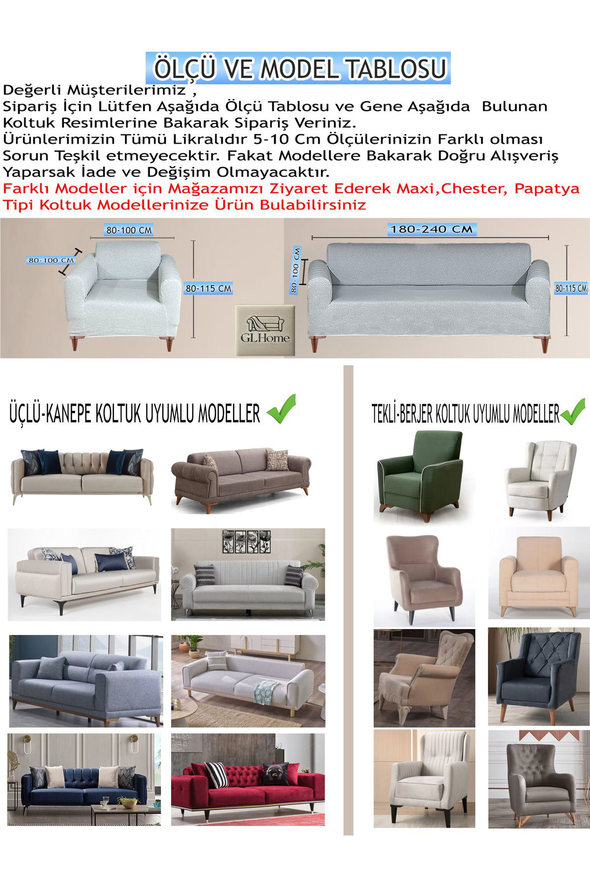 Kilifsan Süet Detayli Angora Kumaş Üçlü & Çekyat Koltuk Kilifi