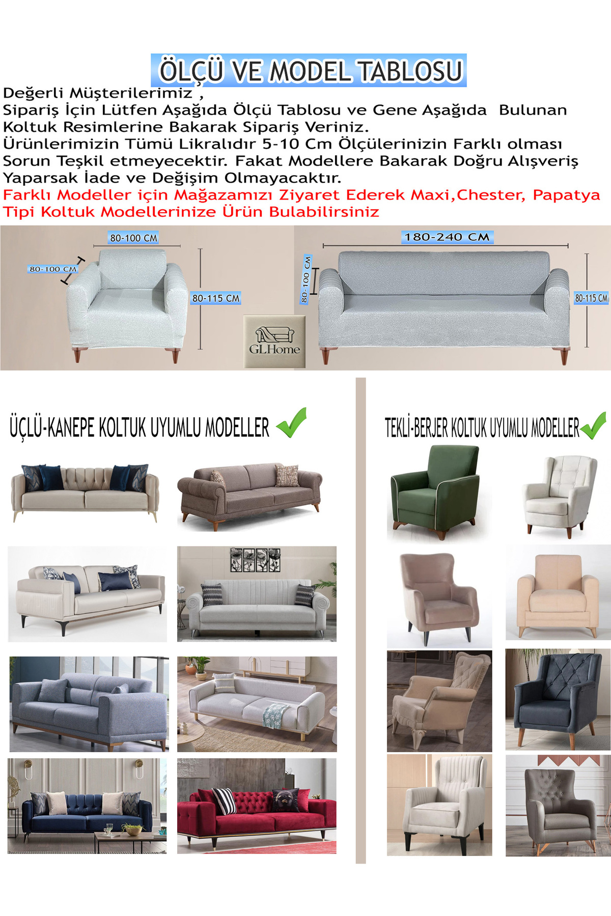 Home Süet Detayli Angora Kumaş Tekli Koltuk & Berjer Koltuk Kilifi