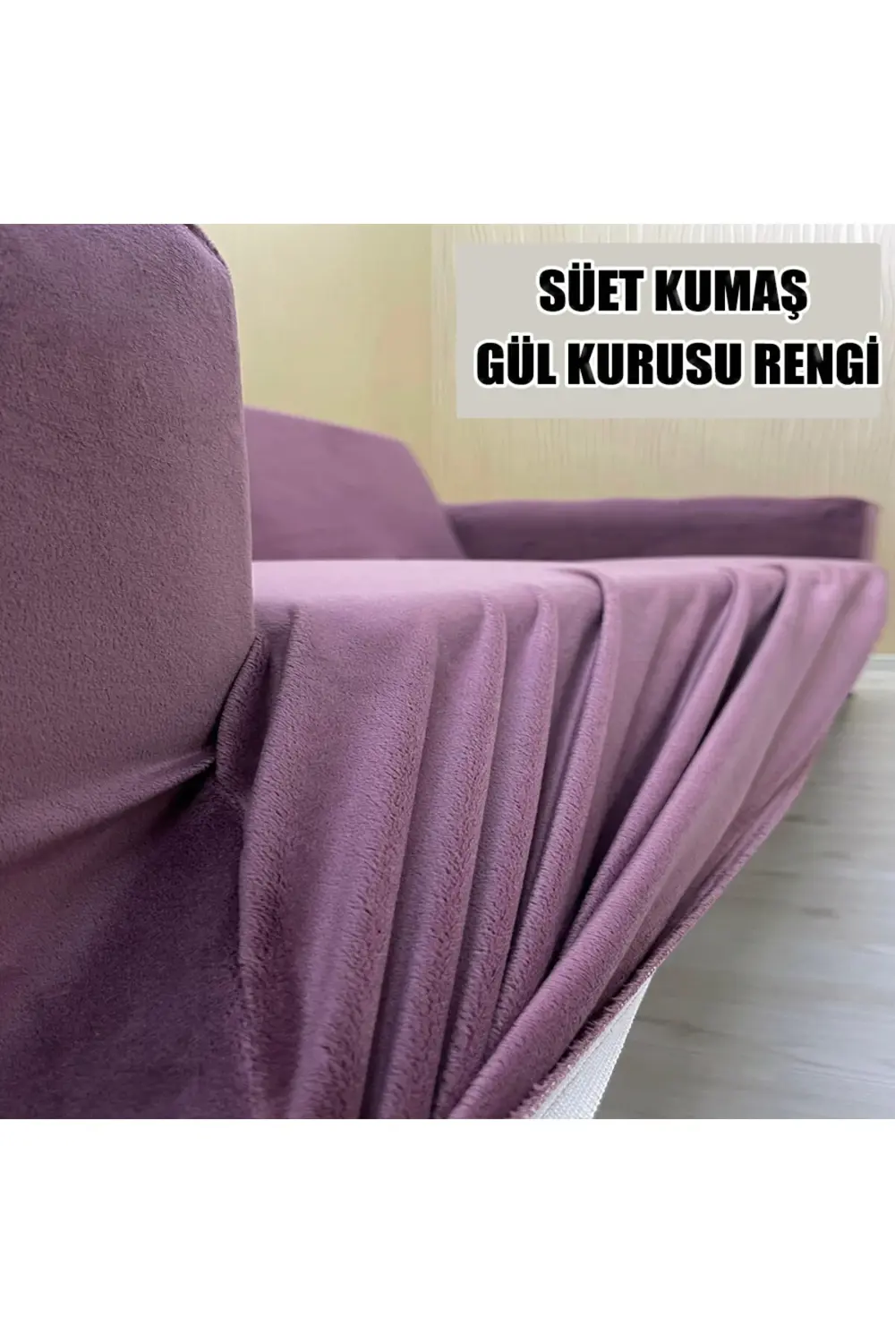 Süet Detaylı Angora Kumaş 2 Adet Üçlü & Çekyat- 2 Adet Tekli Set