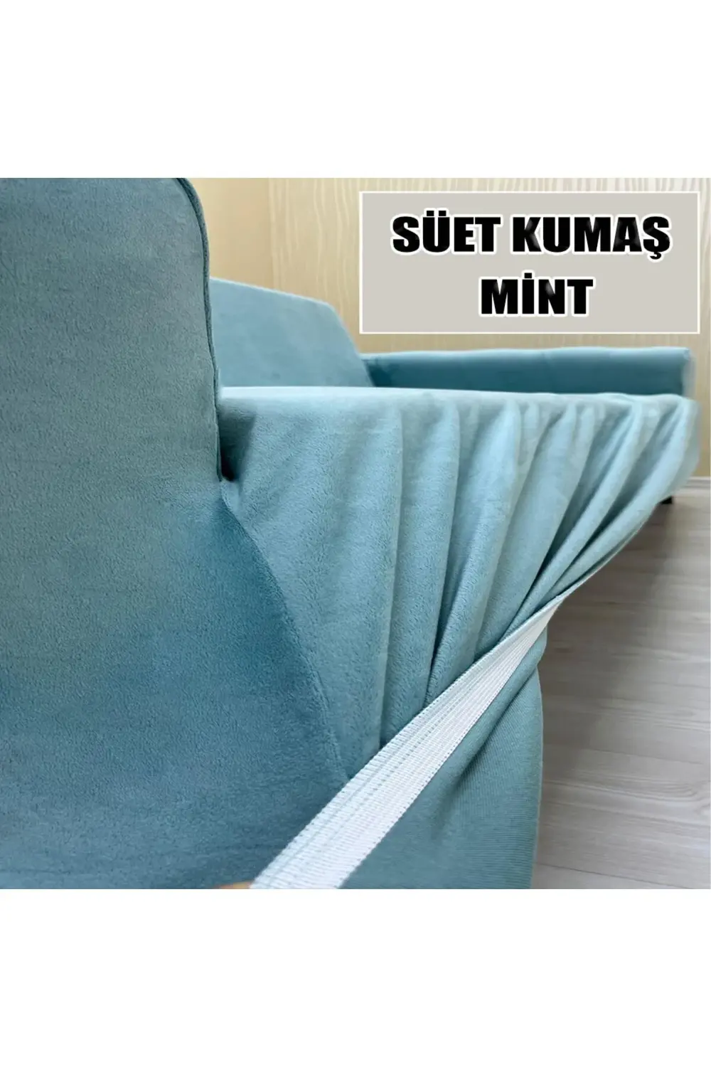 Süet Detaylı Angora Kumaş 2 Adet Üçlü & Çekyat- 2 Adet Tekli Set