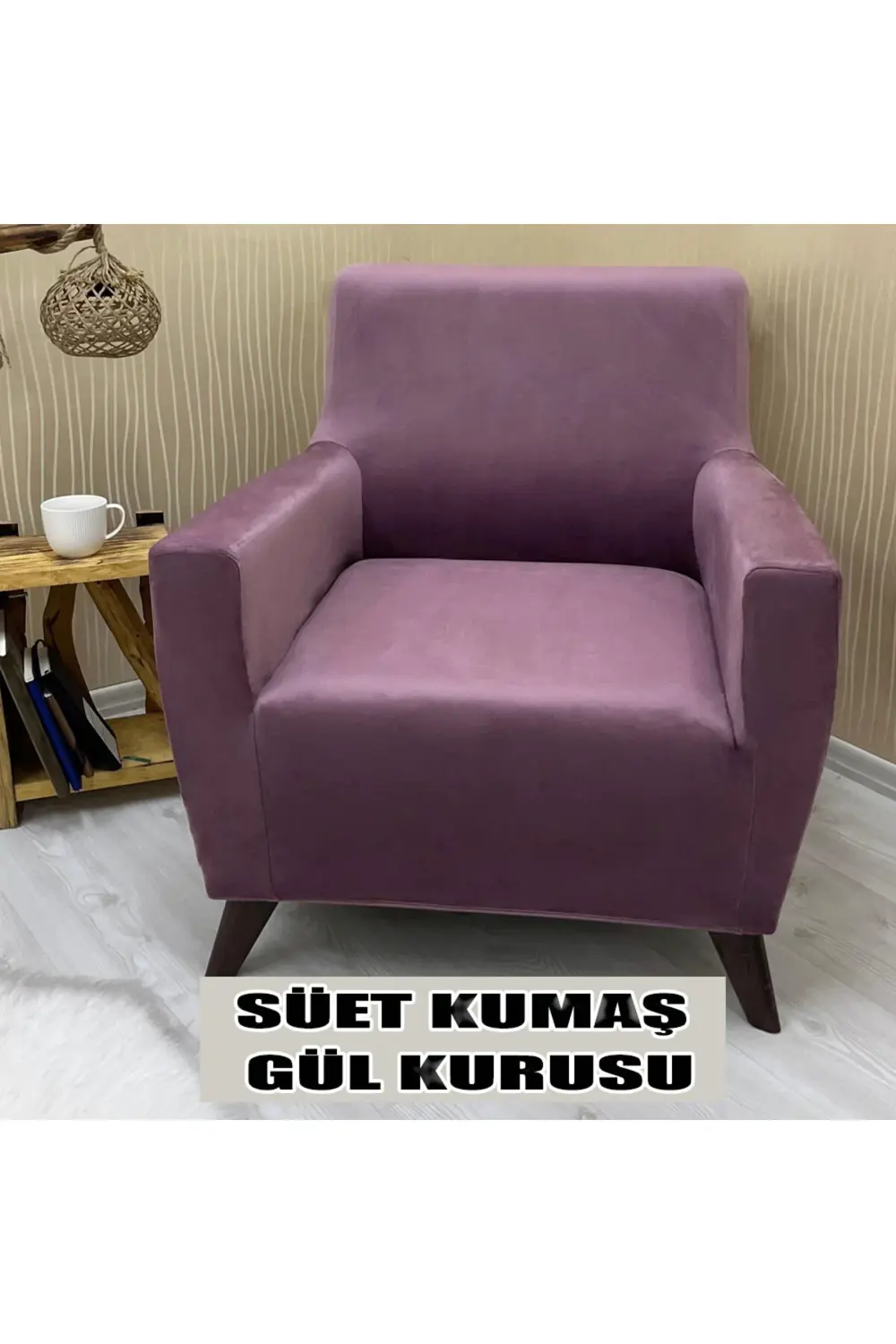Süet Detaylı Angora Kumaş 2 Adet Üçlü & Çekyat- 2 Adet Tekli Set