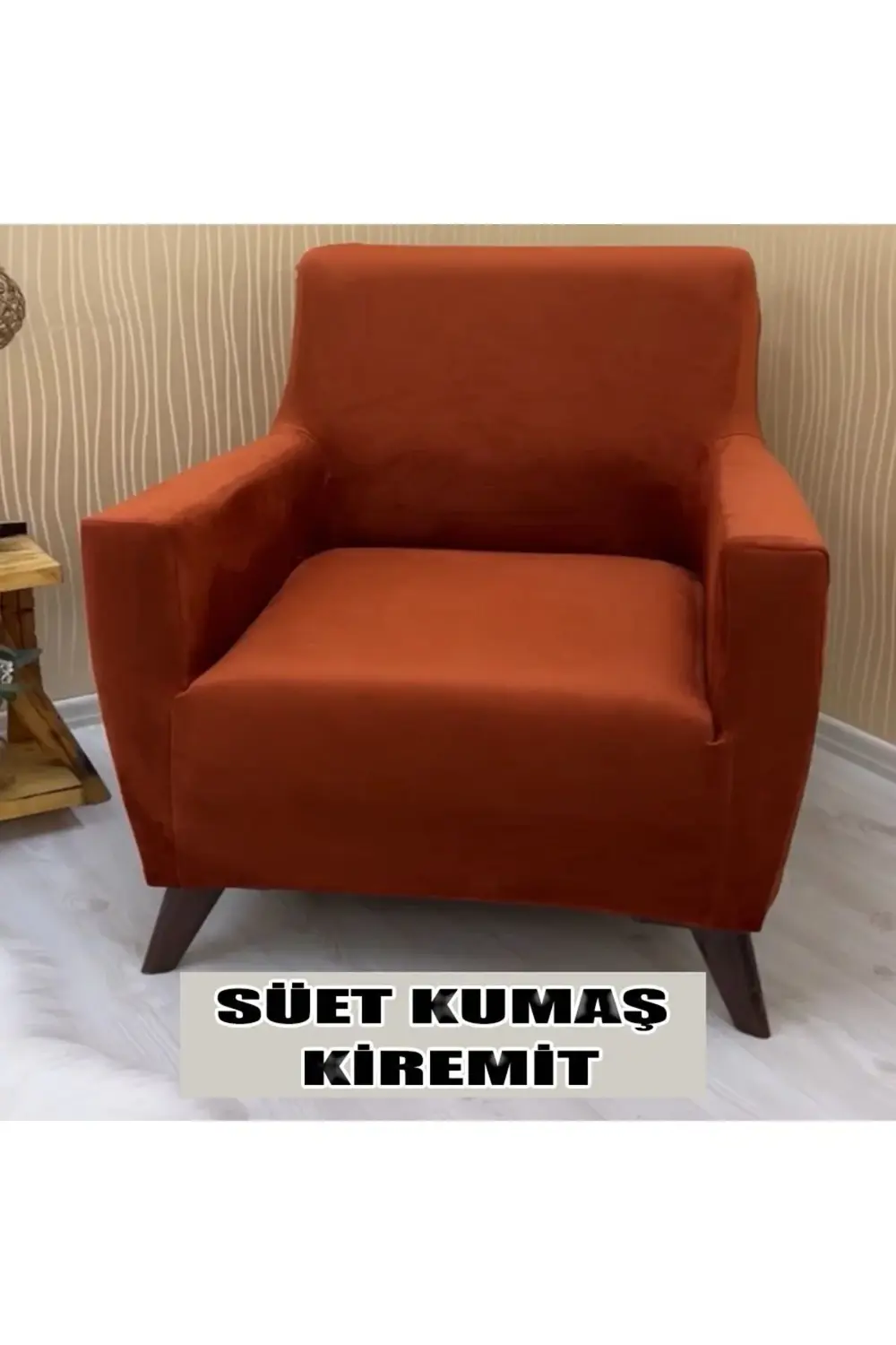 Süet Detaylı Angora Kumaş Tekli Koltuk & Berjer Koltuk Kılıfı