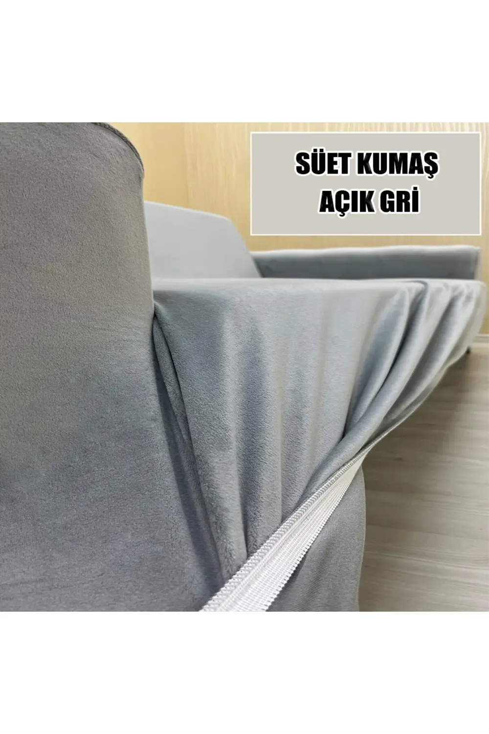 Süet Detaylı Angora Kumaş Tekli Koltuk & Berjer Koltuk Kılıfı