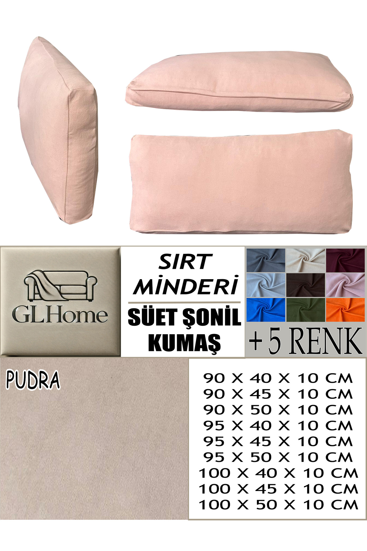 Home Süet Şönil Kumaş 4 Adet Sirt Minderi Kilifi