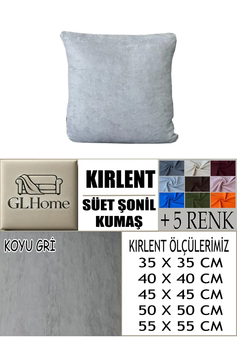 SÜET ŞÖNİL KUMAŞ 4 ADET KİRLENT KILIFI
