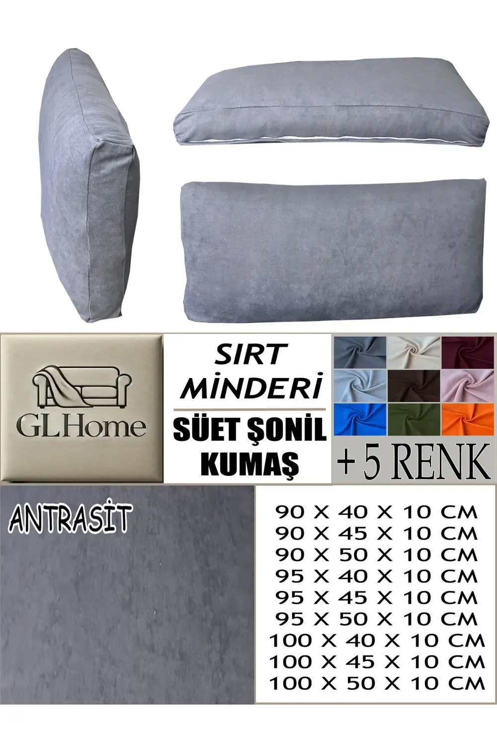 SÜET ŞÖNİL KUMAŞ 4 ADET SIRT MİNDERİ KILIFI