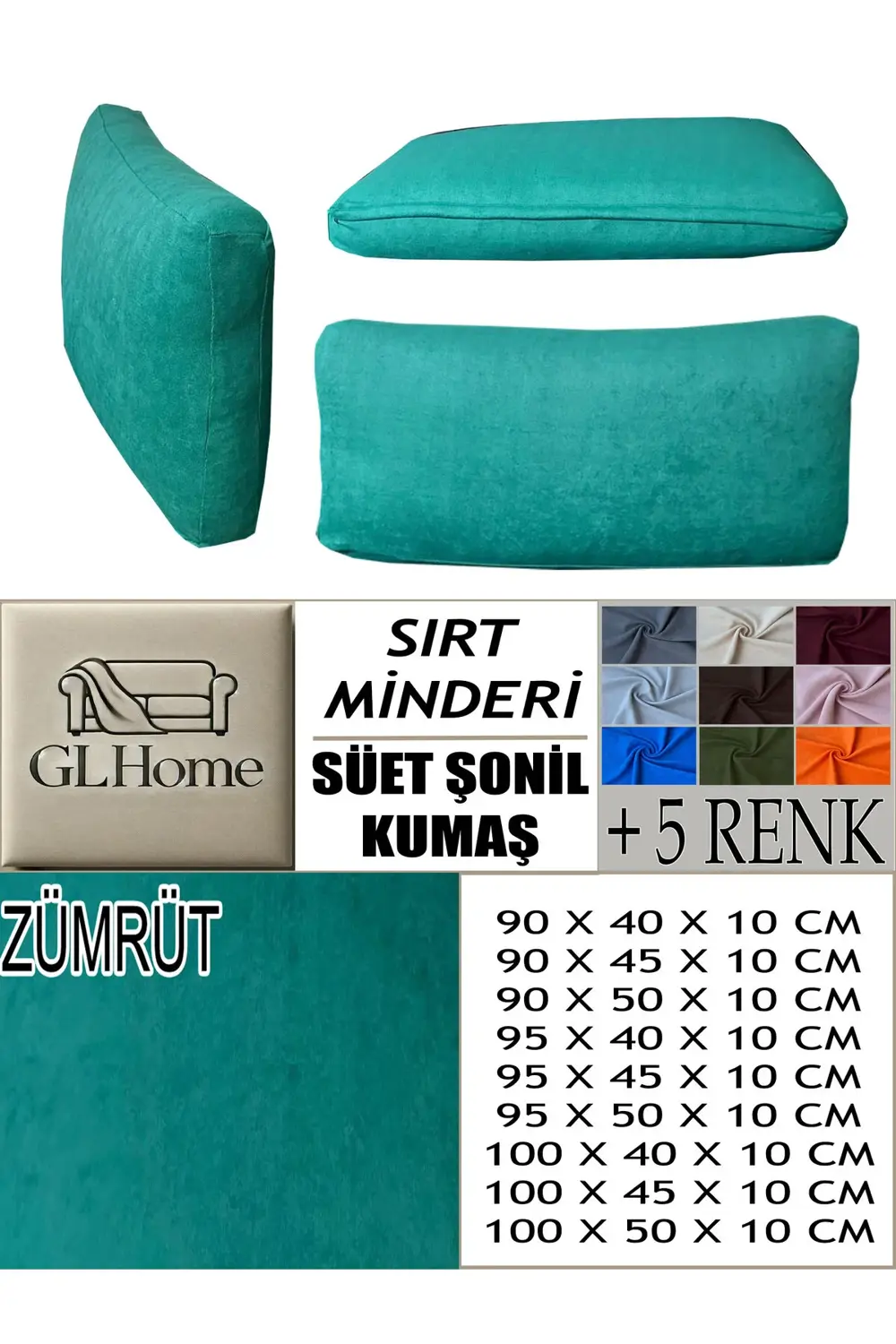 SÜET ŞÖNİL KUMAŞ 4 ADET SIRT MİNDERİ KILIFI