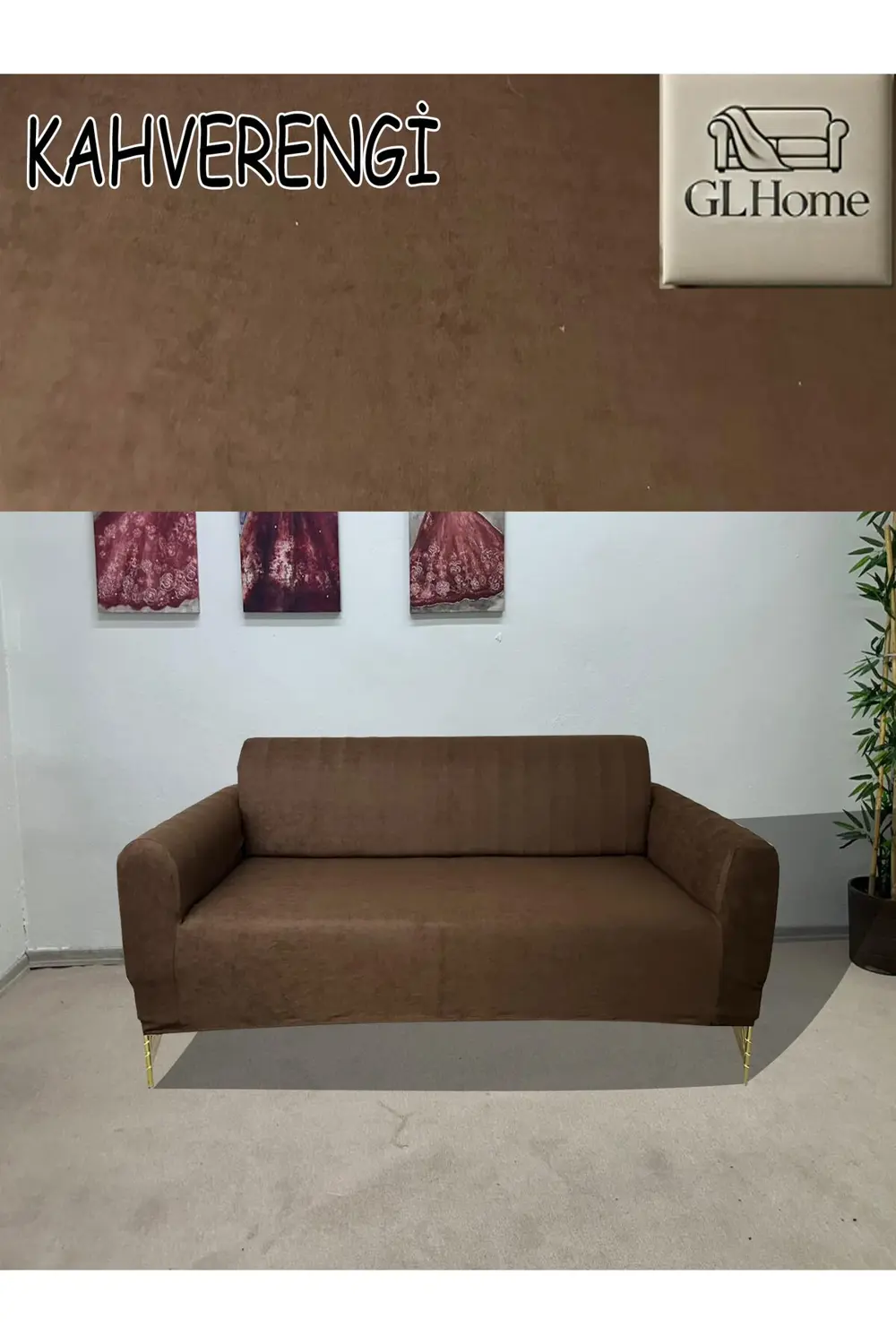 SÜET ŞÖNİL KUMAŞ ÇİFT KİŞİLİK KOMPLE GİYDİRME 2'Lİ KANEPE, BOHEM,