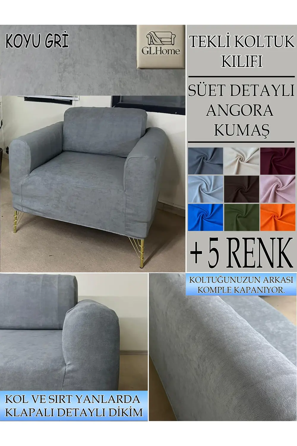 SÜET ŞÖNİL KUMAŞ TEKLİ KOMPLE GİYDİRME TEKLİ & BERJER , BOHEM, PO
