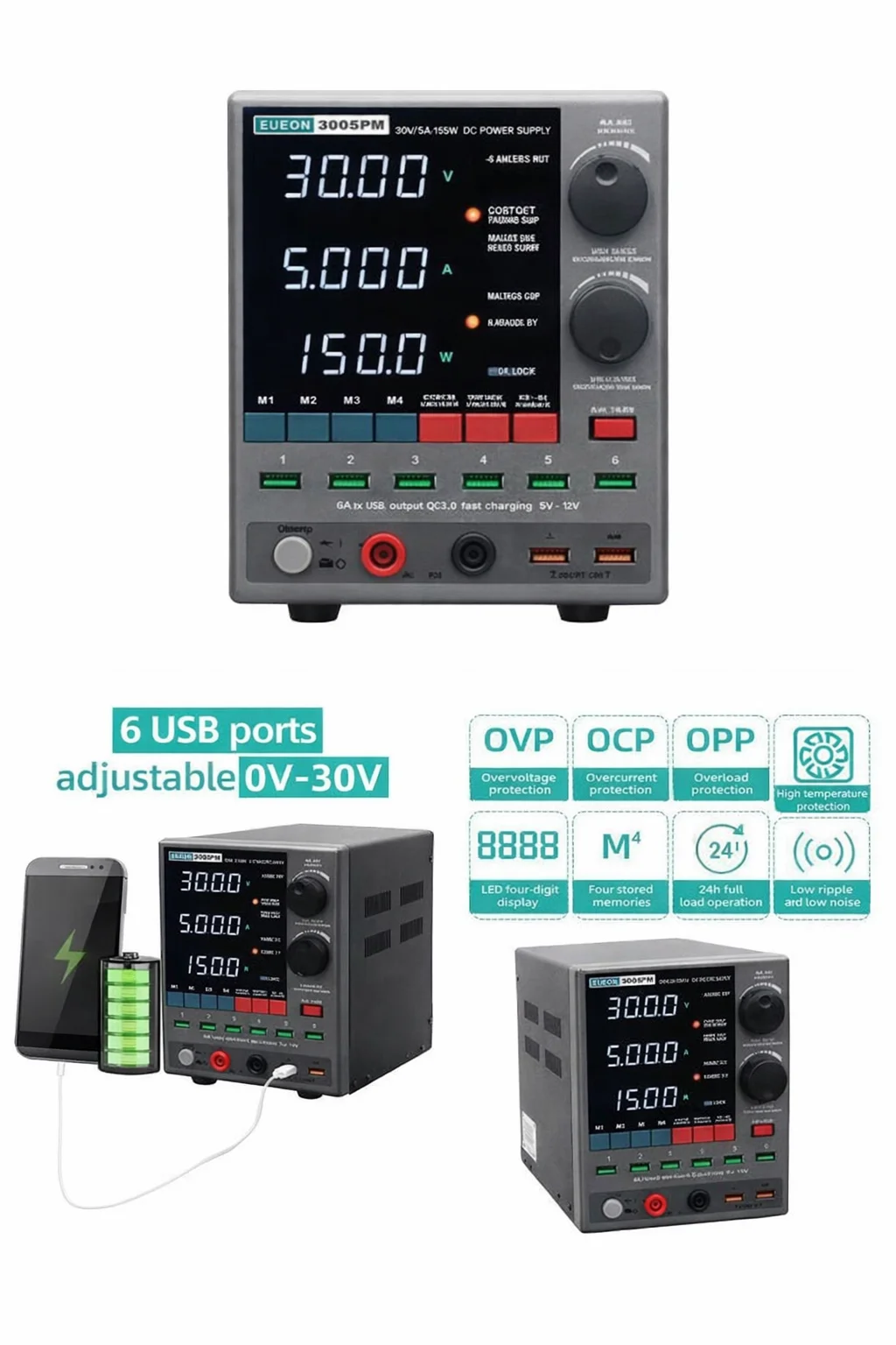Sugon 3005pm 30v / 5a 4 Haneli Led Göstergeli Ayarlanabilir Anahtarlamalı Dc Güç Kaynağı Fiyatı, Yorumları ve Özellikleri
