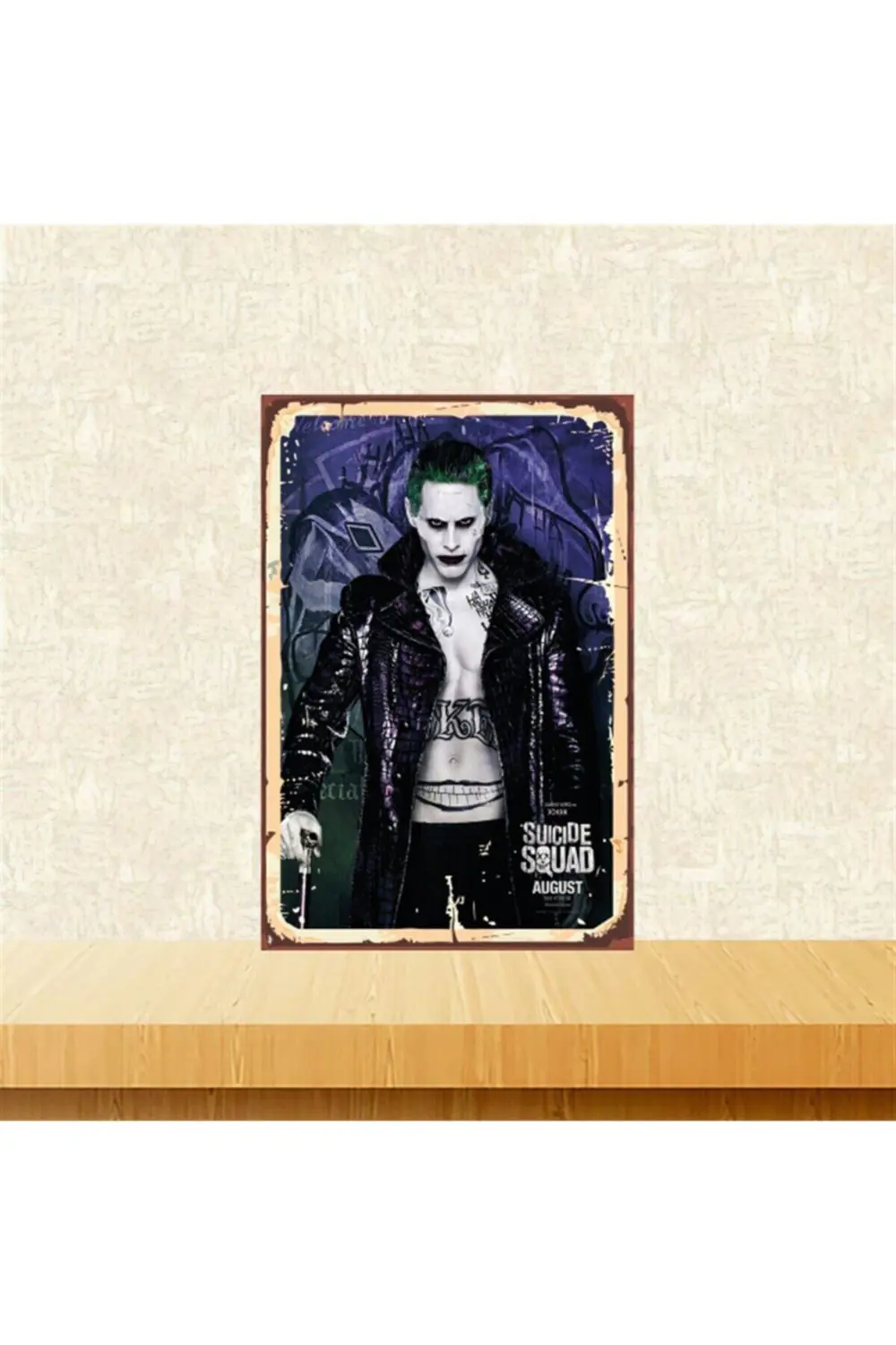 Suicide Squad Joker 20-30 cm Retro Ahşap Tablo Tkfx5368