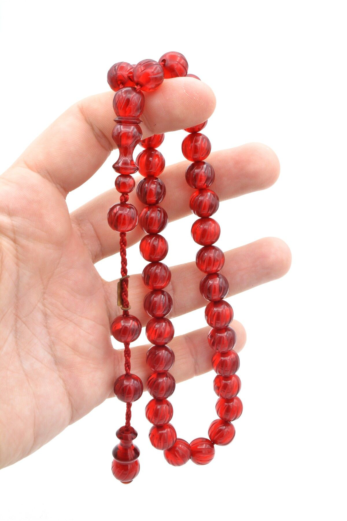 Şükrü Baba Imzalı Kalem Işçilikli Kırmızı Sıkma Kehribar Tesbih 014 Şükrü Baba Imzalı Kalem Işçilikli Kırmızı Sıkma Kehribar Tesbih 014