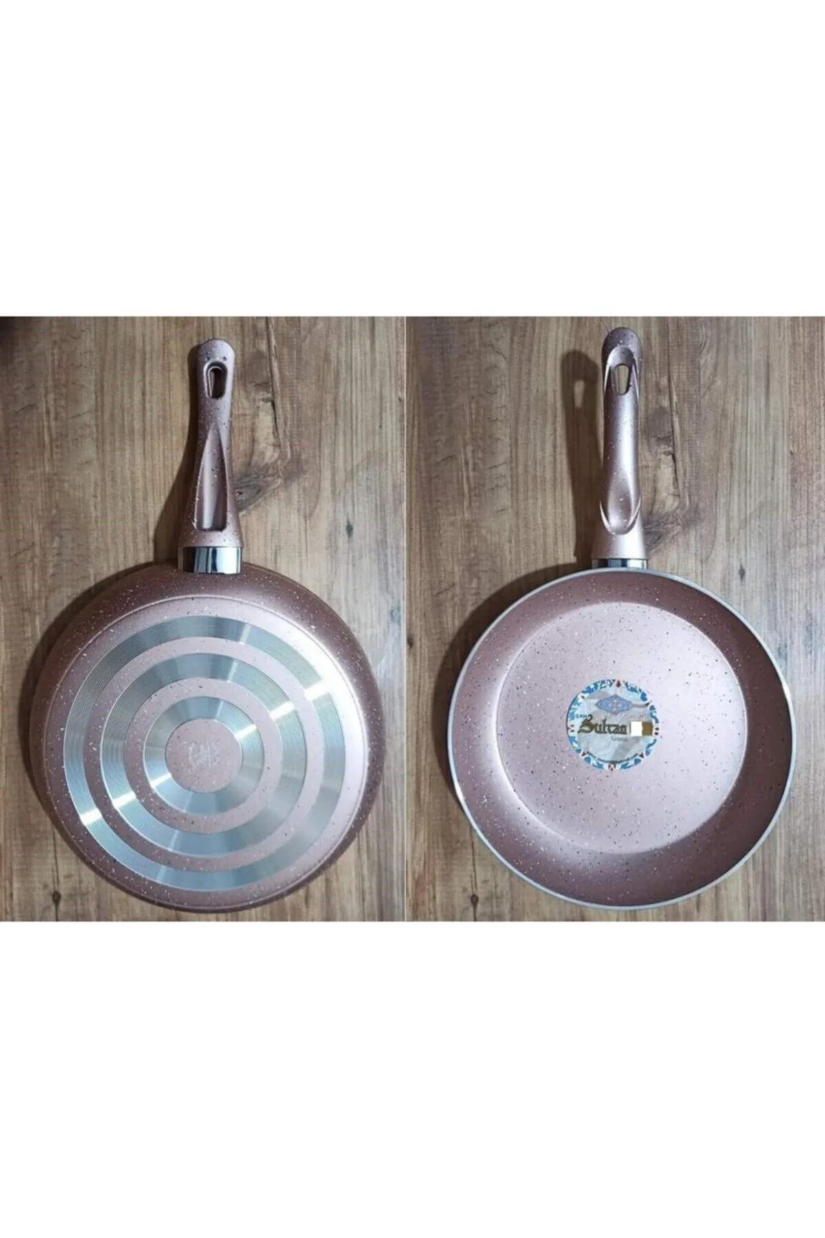 Sultan Tek Saplı Ezme Granit Tava 30 Cm - Gülkurusu