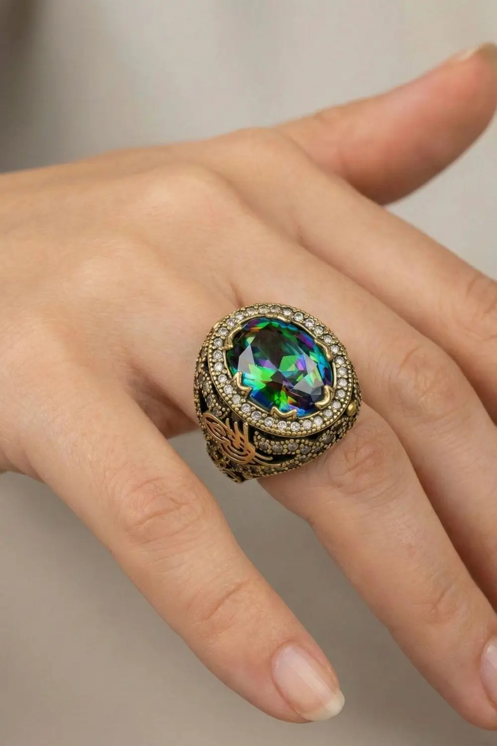 Sultani Serisi Mistik Topaz Taşlı Otantik 925 Ayar Gümüş Kadın Yü