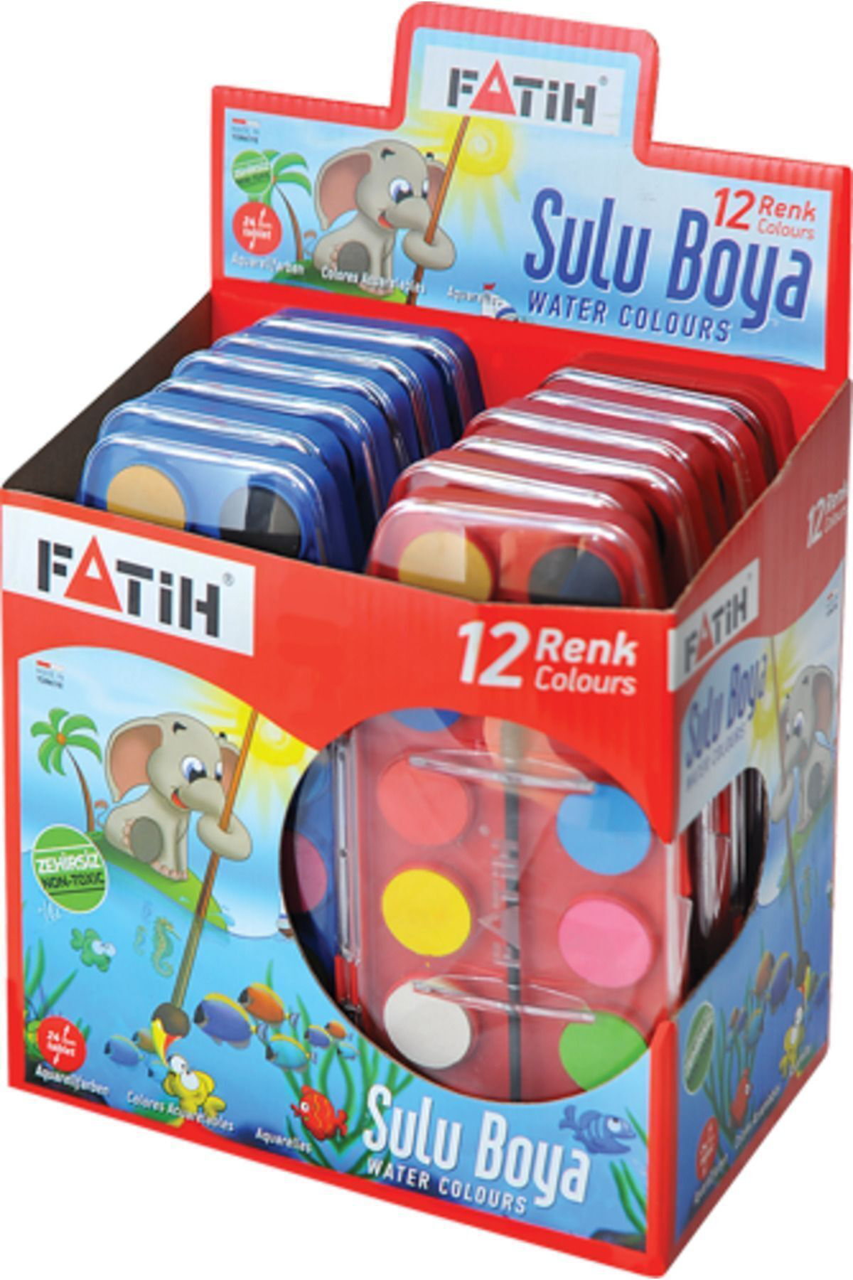 Fatih Sulu Boya 12 Renk (Firça Hediyeli)