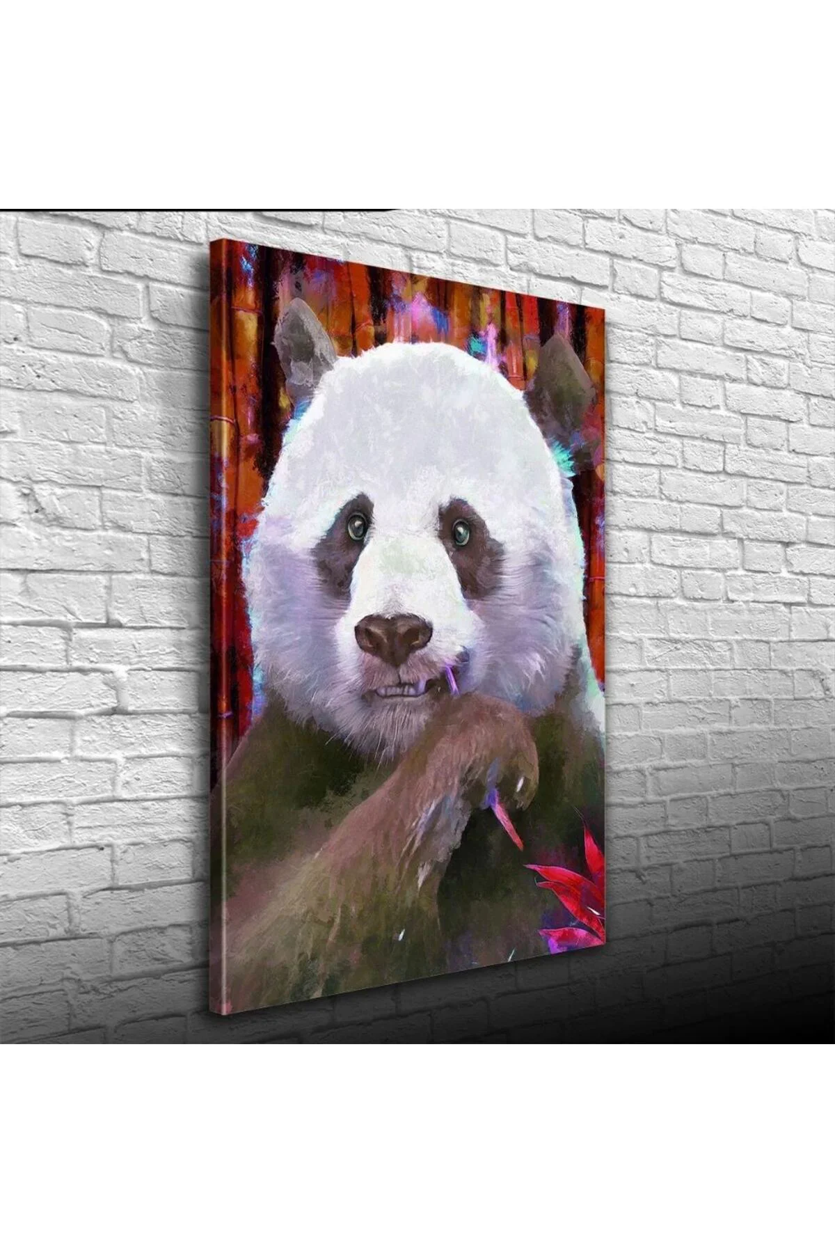 Suluboya Tekniğinde Panda Görseli Kanvas Tablo 50 x 70