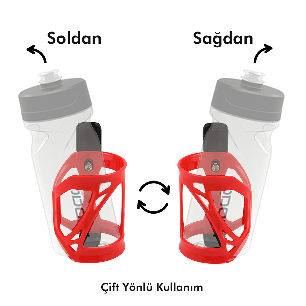 Suluk Kafesi - T-SIDE, Sağ/Sol Ayarlı, Plastik, Siyah/Beyaz