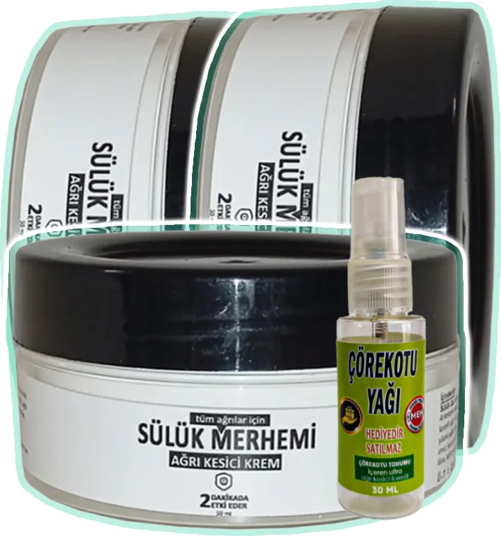 Sülük Merhemi 3'lü Set + Çörek Otu Yağı 30 ml — Doğal Eklemler İçin