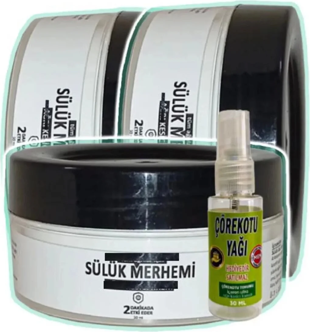 Sülük Merhemi Bakım Kremi 3X50ml + 30ml Çörek Otu Yağı ile | Doğal Eklemler İçin