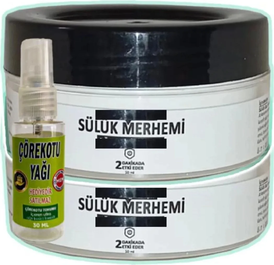 Sülük Merhemi Bakım Kremi 2X50 ml + 30 ml Çörek Otu Yağı - Cilt Bakım Seti