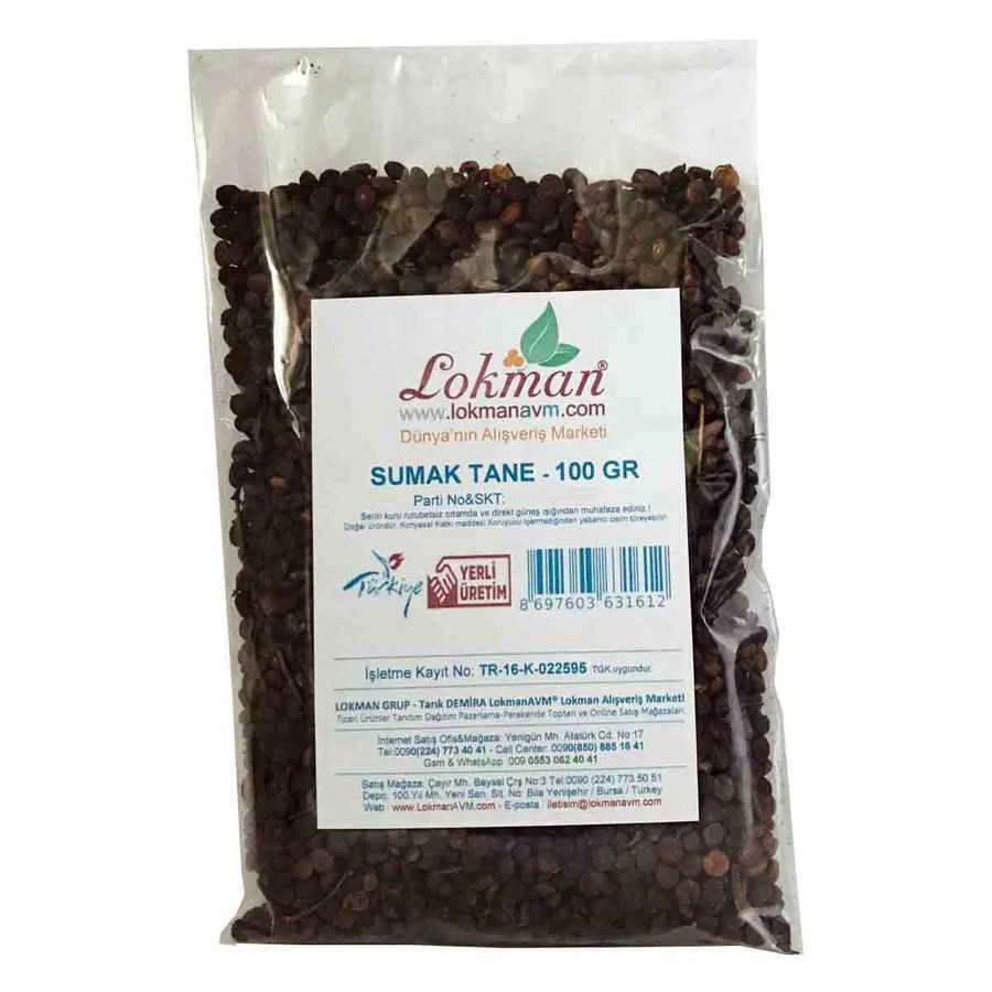 Sumak Tane Doğal 100 Gr - Katkısız ve Saf Baharat Sumak Tane Doğal 100 Gr - Katkısız ve Saf Baharat