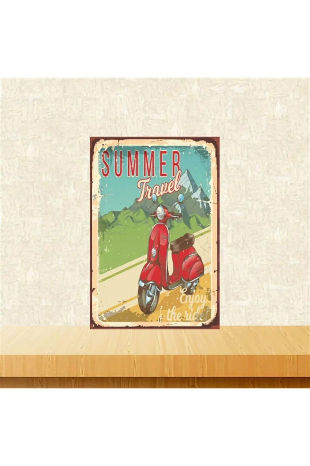 Summer Travel 20-30 Cm Retro Ahşap Tablo Tkfx5314