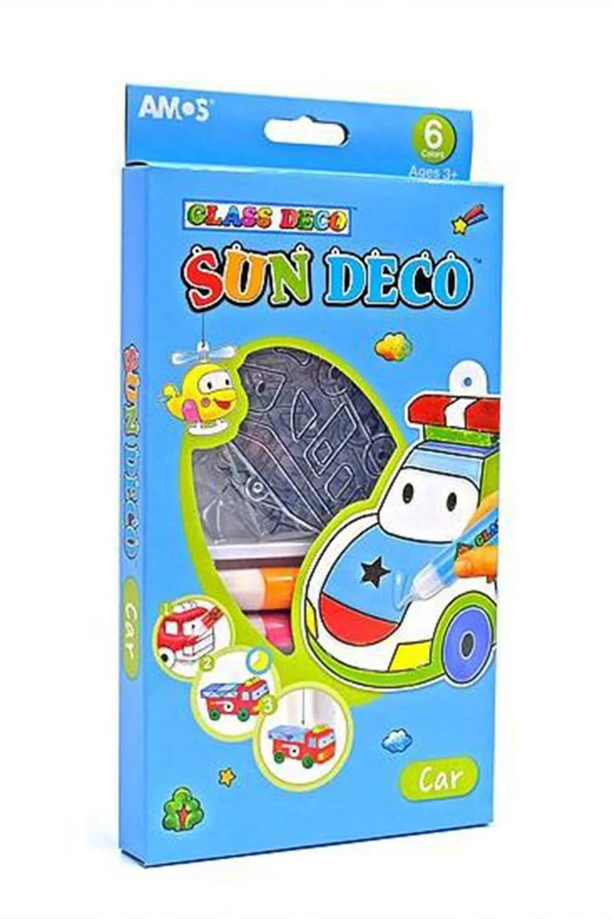 Sun Deco Car Cam Boyası 6 Renk x 10.5 ml + 6 Pleksi Sun Deco Car Cam Boyası 6 Renk x 10.5 ml + 6 Pleksi