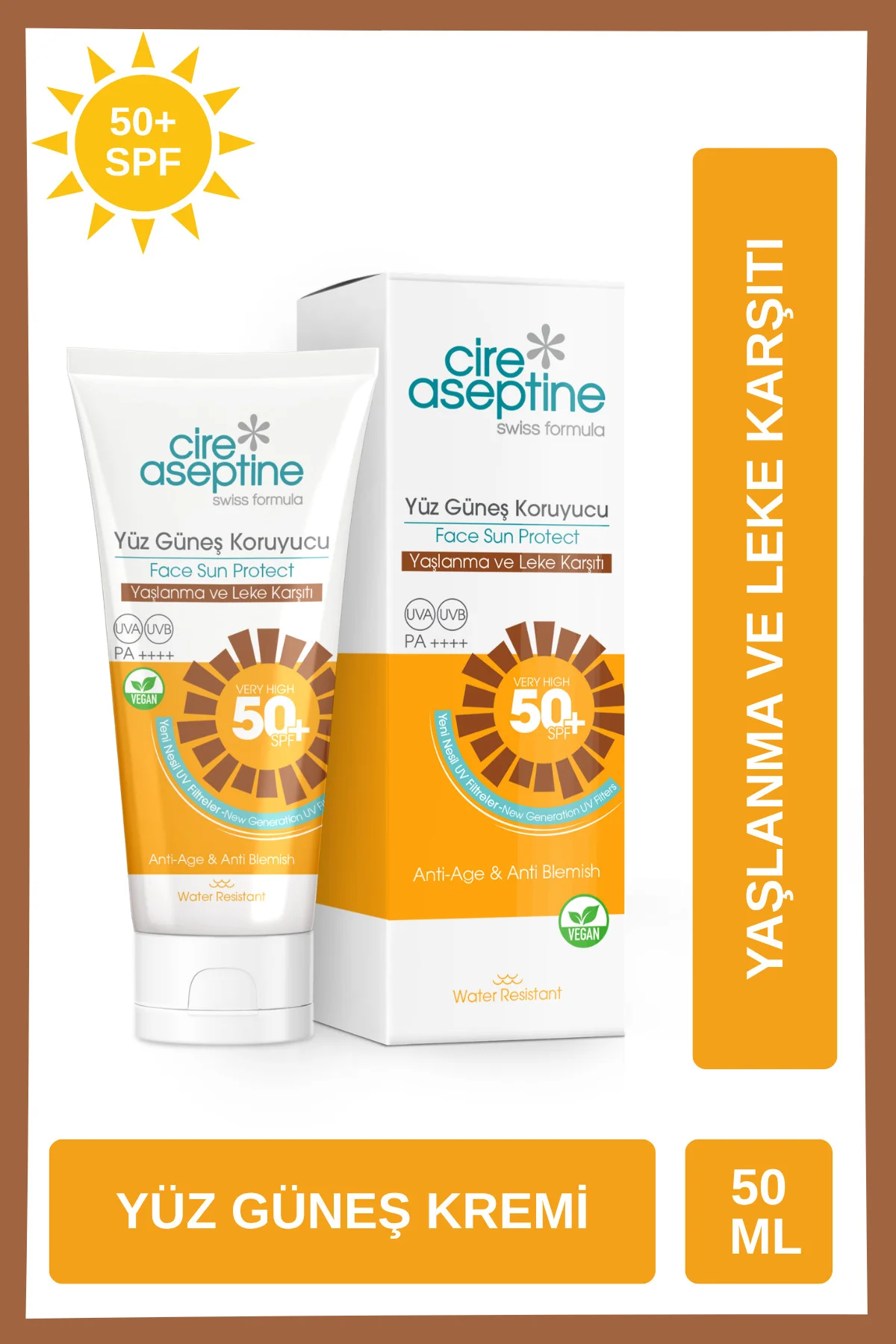 Sun Yüz Güneş Koruyucu Spf50+ Yaşlanma ve Leke Karşıtı 50 ml