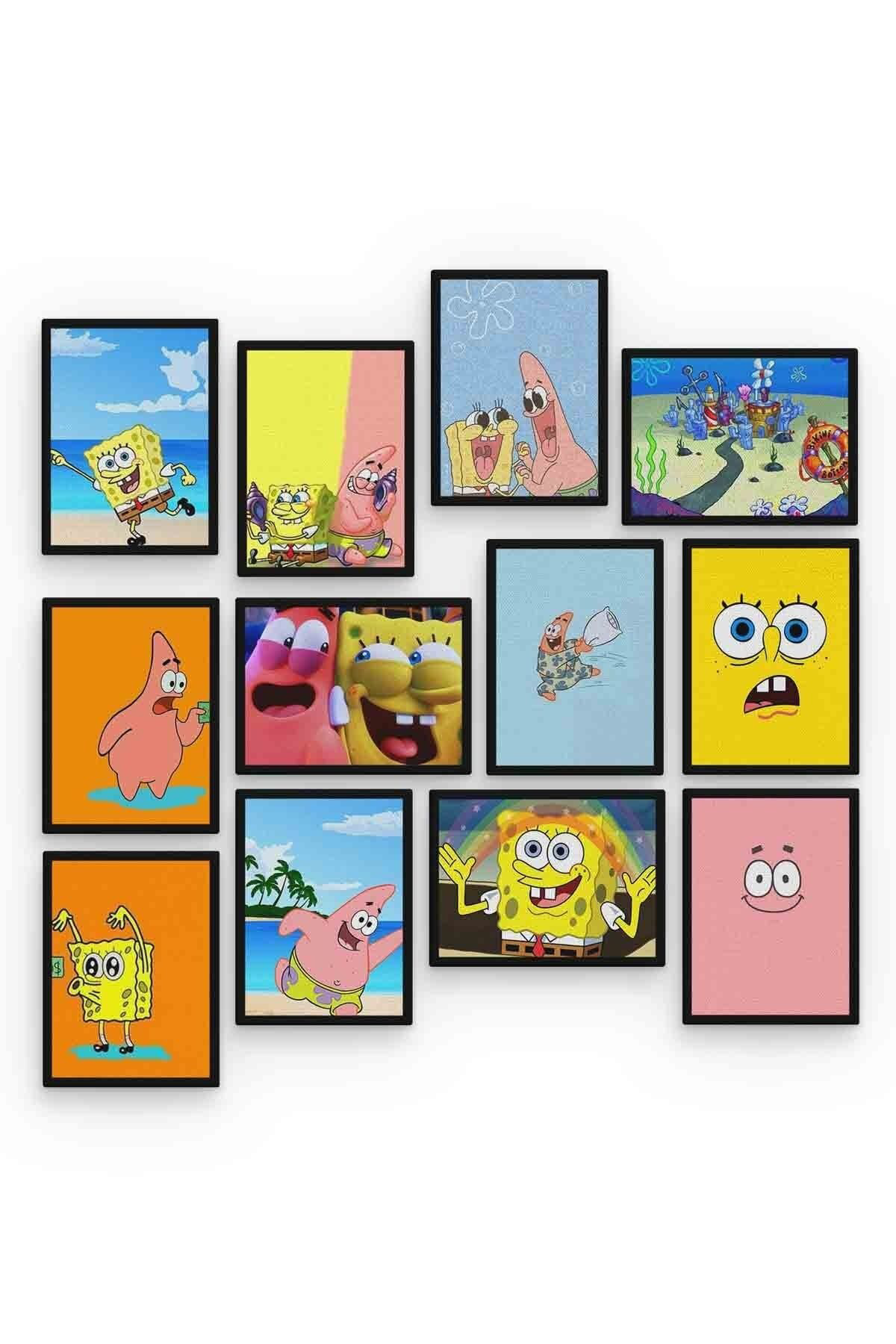 Sünger Bob 12 Parça Mdf (ahşap) Tablo Ofis Boyu 