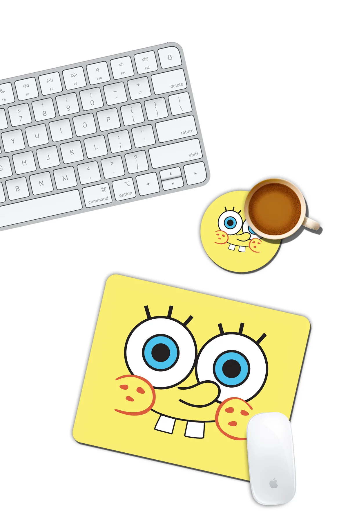 Sünger Bob Mouse Pad Mouse Pad ve Bardak Altlığı Set 18x22cm 9cm