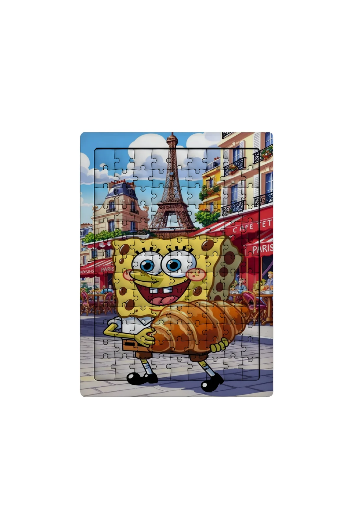 Sünger Bob Paris 99 Parça Ayaklı Puzzle – Dekoratif Çocuk Yapbozu 023