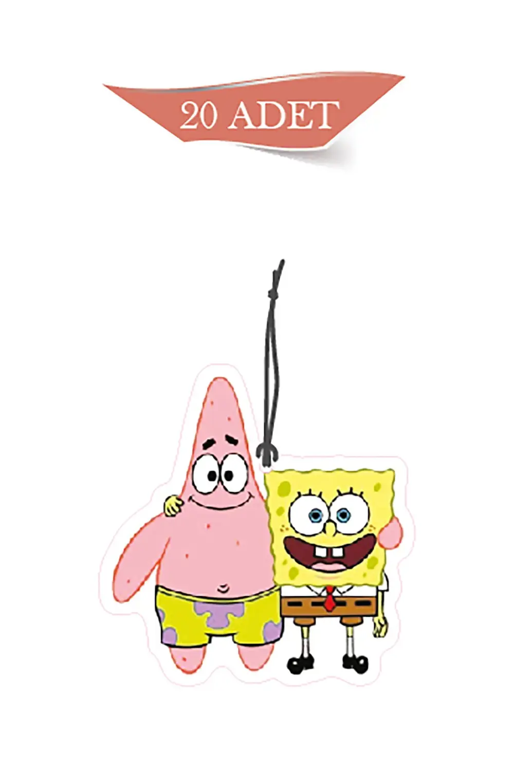 Sünger Bob ve Sünger Bob Patrick Tasarımlı 20'li Oto Kokusu ve Ot
