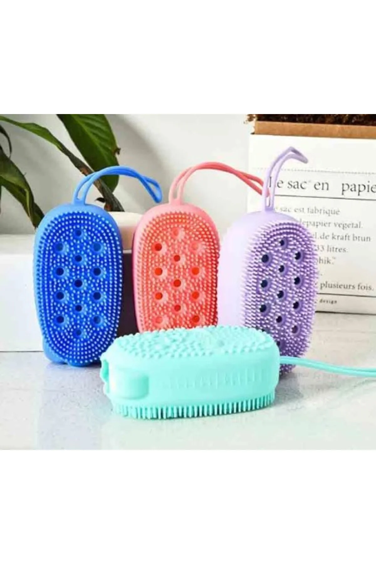 Süngerli Silikon Banyo Kesesi - Görsel 5