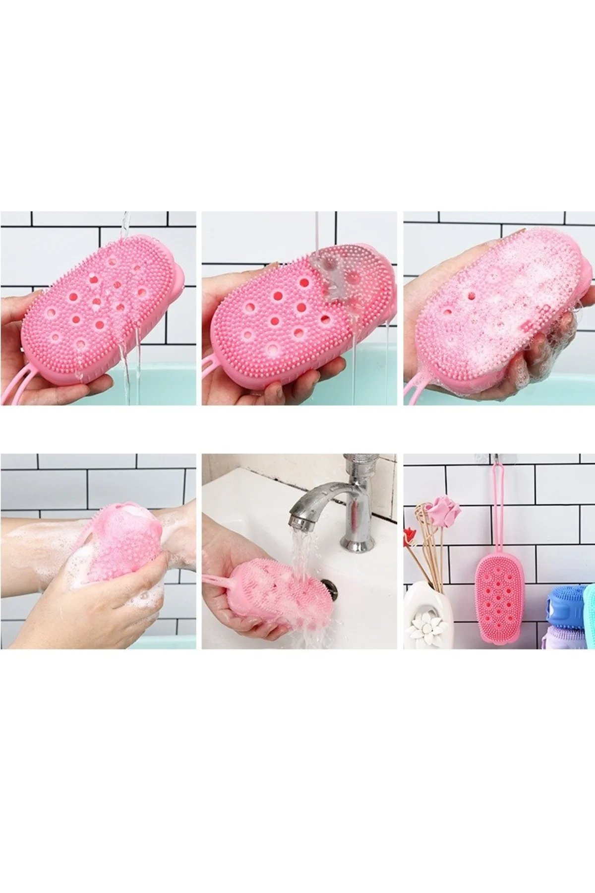 Süngerli Silikon Banyo Kesesi - Görsel 4
