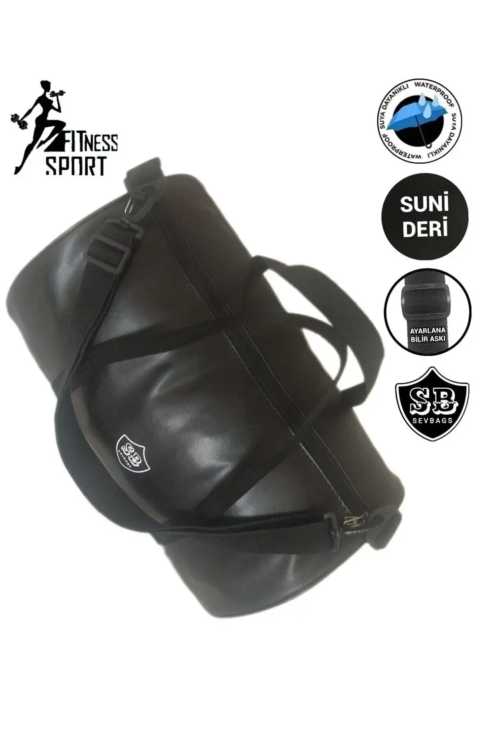 SUNİ DERİ SİLİNDİR FİTNES VE SPOR ÇANTASI