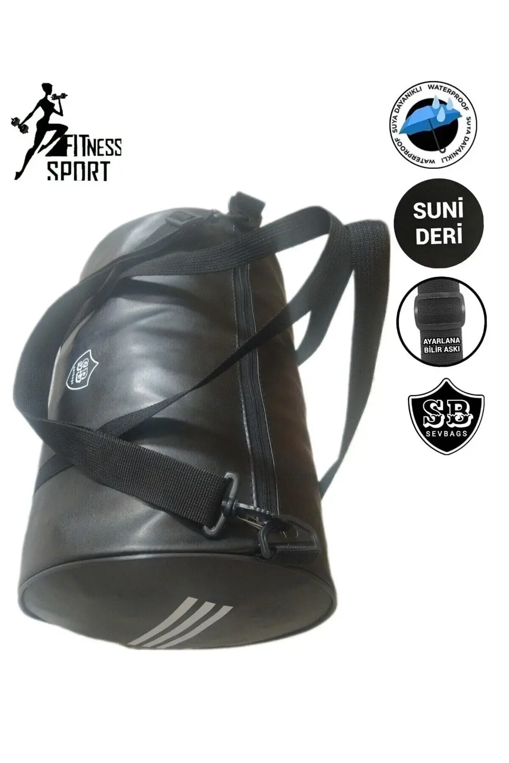 SUNİ DERİ SİLİNDİR FİTNES VE SPOR ÇANTASI