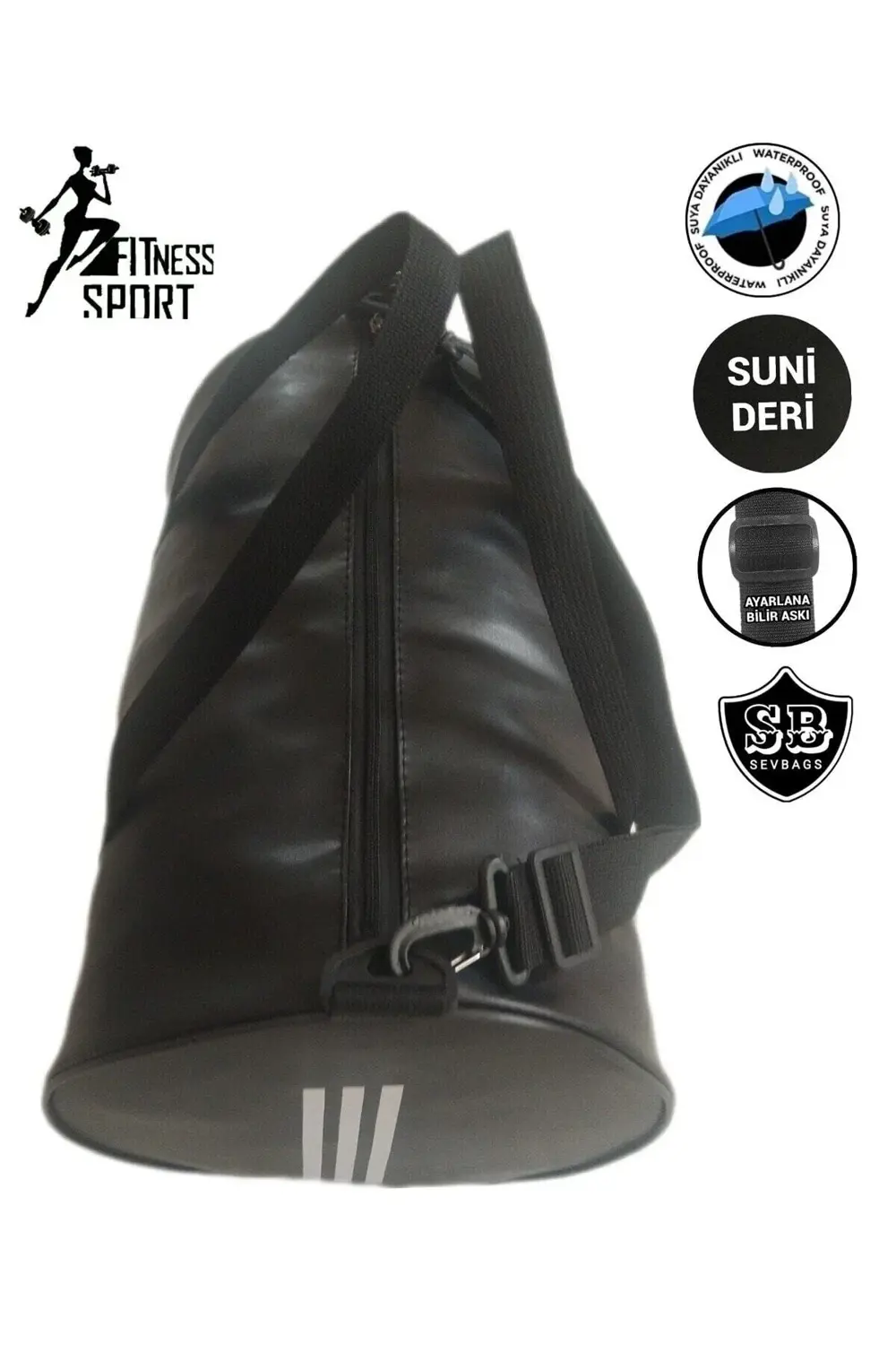 SUNİ DERİ SİLİNDİR FİTNES VE SPOR ÇANTASI