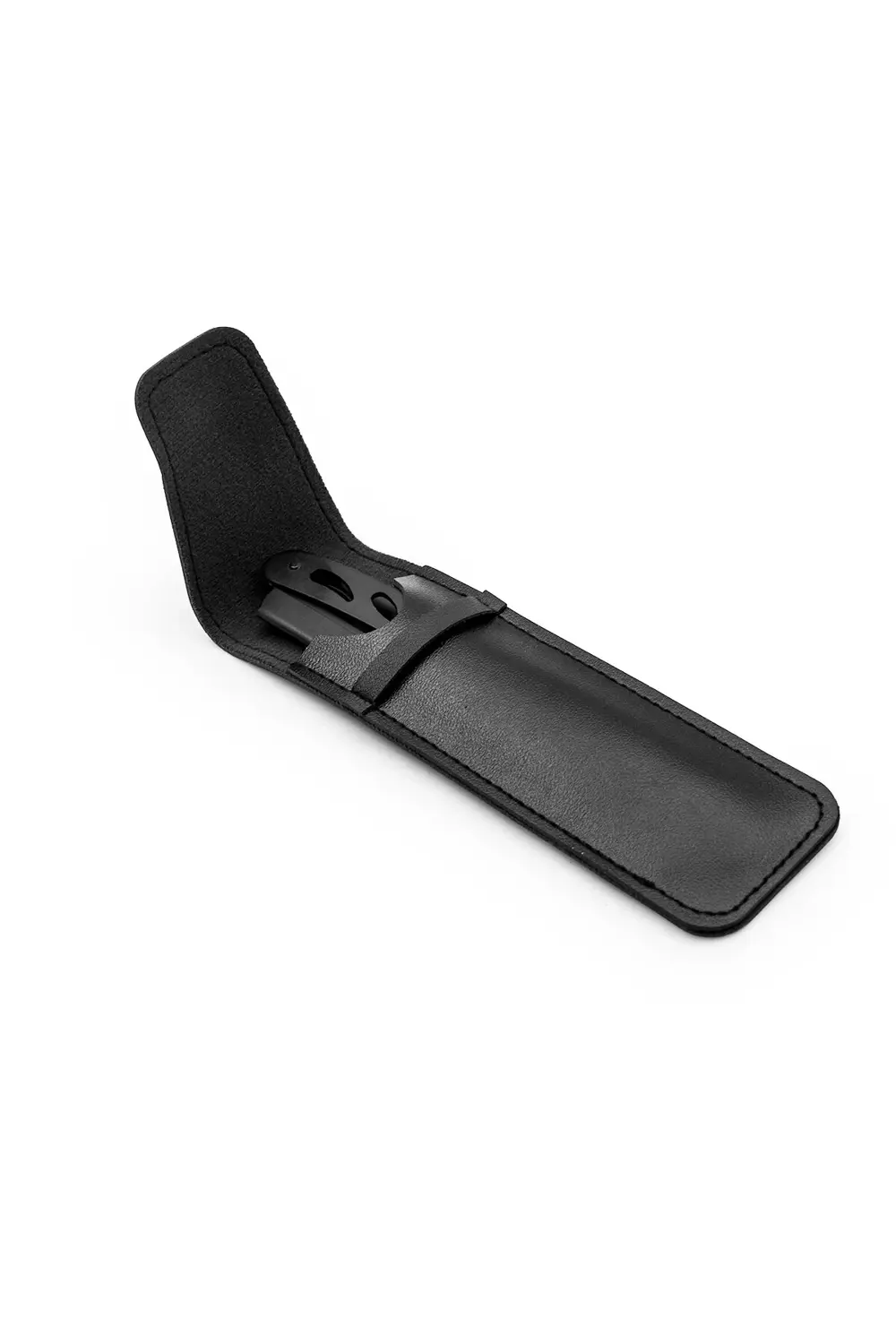 Suni Deri Siyah Ustura Kılıfı – 17cm Ustura Seyahat Taşıma Kılıfı