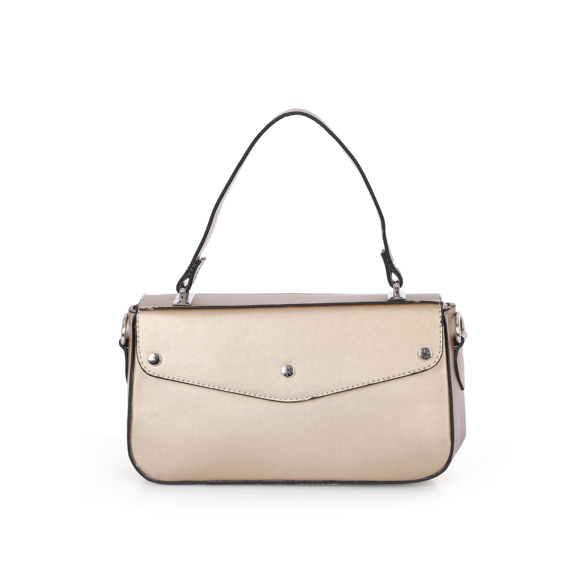 Suni  Deri Üstten Tutmalı ve Askılı Düz Renk Bayan Çantası